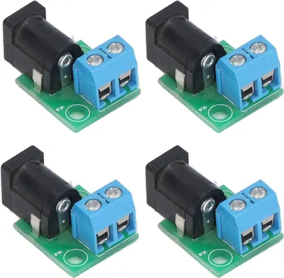 Image de 4Pcs DC Connector 5.5x2.1mm to 2P 5.08mm Power Adapter Board Compatible with 5.5x2.5mm Port