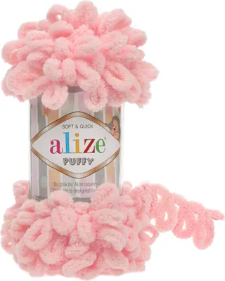 Produktbild von 100g Strickgarn Alize Puffy, patentierte Neuheit, Schlaufen-Stricken ohne Nadeln
