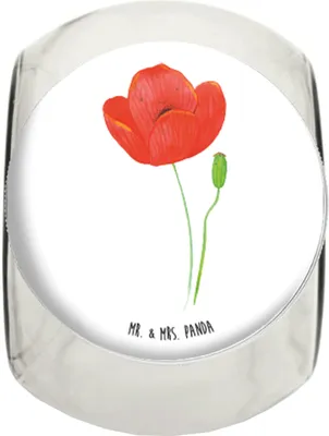 Produktbild von Mr. & Mrs. Panda Frischhaltedose Blume Mohnblume XL 2000ml - Weiß - Geschenk, Teedose, Süßigkeitenglas, Motivation, Selbstliebe, Glaube, Religion, aufbewahrungsglas