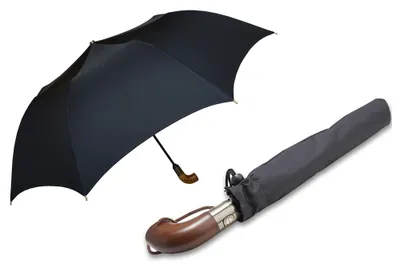 Produktbild von Regenschirm SCHWARZ automatisch groß leicht unifarben 120 cm Herren Familien