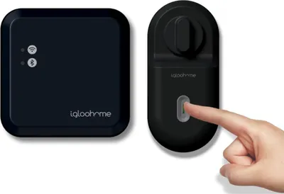Image de igloohome Retrofit Lock + Bridge, Smart Door Lock, Bluetooth, Key, Black, ABS, Polycarbonate, Compatibilité de porte Porte battante (gauche/droite) Compatibilité de jeu >32mm / >1.3in ..., AA