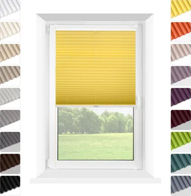 Produktbild von Mardom | Plissee - Ohne Bohren - 95 x 120 cm - Gelb - Klemmfix - Halbtransparent - Halbverdunkelnde Einfarbig - Sichtschutz