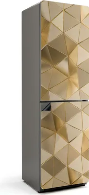 Produktbild von 3D-Dreiecksgeometrie – Magnetische Kühlschrank Abdeckung – Dekorfolie magnetisch Küche – Kühlschrank Magnet Deko – selbstklebende Magnettafel – Magnetfolie für Kühlschranktür – 60x205 cm