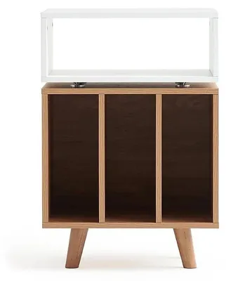 Image de Norstone Stockholm 700 Meuble Hi-Fi Noir Satiné / Noyer