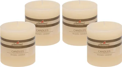 Produktbild von 4er Set Adventskranzkerzen "Raureif" Creme 100/98 mm