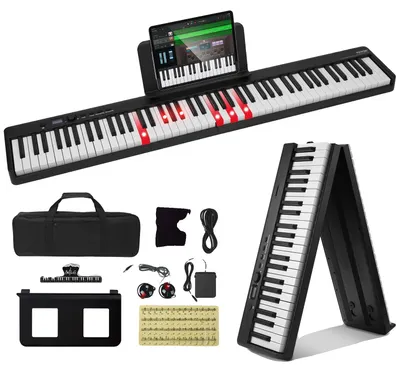Zdjęcie produktu dla Vevor Składane Pianino 88 Klawiszy Bluetooth Midi Przenośne Profesjonalne