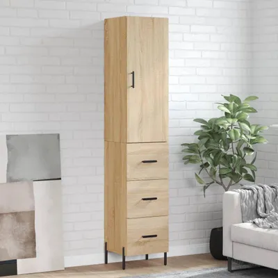 Produktbild von vidaXL Highboard Sonoma-Eiche 34,5x34x180 cm Holzwerkstoff
