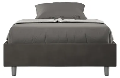 Immagine prodotto di Letto Matrimoniale Francese Sommier 140x190 cm con Rete e Contenitore Azelia Grigio