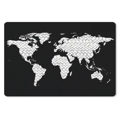 Produktbild von MuchoWow® Mauspad Mousepad Weltkarte - Weiß - Grau 27x18 cm - Mousepads - Maus Mat - Pad - Mausunterlage - Büroartikel - Desk Matten