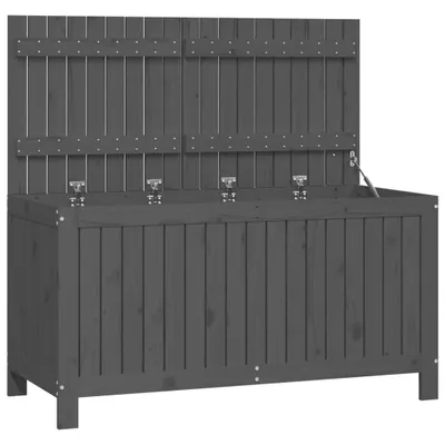 Produktbild von Gartentruhe Grau 121x55x64 cm Massivholz Kiefer