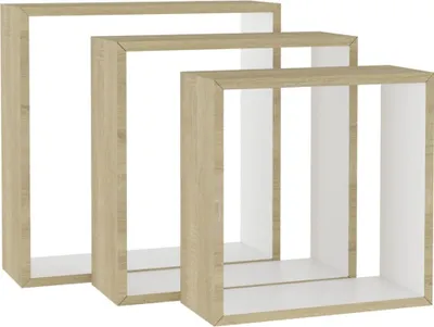 Immagine prodotto di Mensole a Cubo da Parete 3 pz Bianco Rovere Sonoma