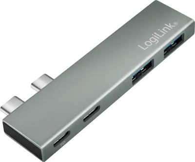 Produktbild von LogiLink USB 3.2 Gen2x2 Dockingstation 4-Port PD silber