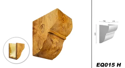 Produktbild von DECO WOOD Balkenkonsole rustikal aus Polyurethane, Dekokonsole, PolyurethanKonsole Holzoptik (hellbraun - 17x22cm) Rohrabdeckung Dekorkonsole Holzimitat