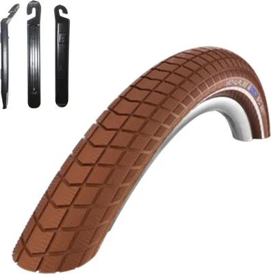 Produktbild von 1 x Schwalbe Big Ben Fahrradreifen Fahrradmantel mit Reflex in Braun 55-559 (26 x 2.15) inkl. 3 Reifenheber