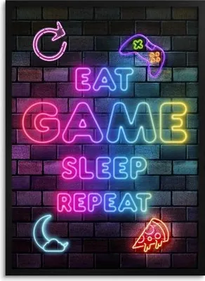 Produktbild von Neon-Poster Bilder für das Zimmer eines jugendlichen Spielers 70x100