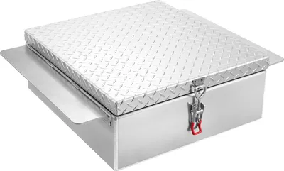 Image de Boîte à outils pour surface de chargement - Boîte de rangement en aluminium 770 x 610 x 230 mm - Tôle striée - Capacité de charge 100 kg - Organiseur - Pour camion, pick-up, camping-car, remorque