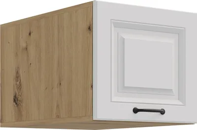 Produktbild von Aufsatzschrank Hochschrank 40 cm STILO Weiss + Eiche Artisan Küchenzeile Küchenblock Küche Landhaus
