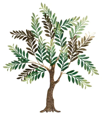 Produktbild von Wanddeko, Wandbild Baum mit Blättern grün braun 70x77cm aus Metall Formano