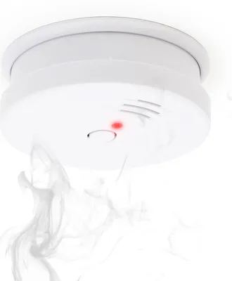 Image de Wiltec Détecteur de fumée avec pile 9 V, détecteur incendie avec fonction HUSH, détecte-feu fiable avec puissance sonore de 85 dB, détection photoélectrique, protection efficace contre l'incendie
