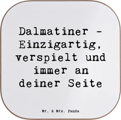 Produktbild von Mr. & Mrs. Panda Untersetzer für Gläser Spruch Dalmatiner Freund - Weiß - Geschenk, unterleger, gläseruntersetzer, Hund, treuer Begleiter, Hunderasse, Pflege, Hunderassen