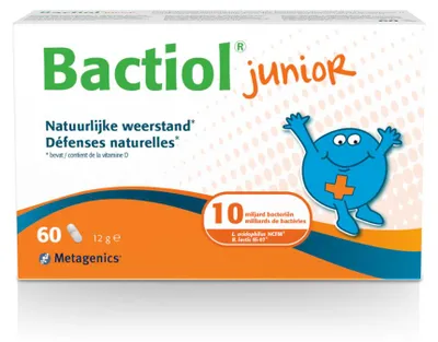 Produktbild von Metagenics Bactiol Junior (60 Kapseln), KI-generiertes Bild