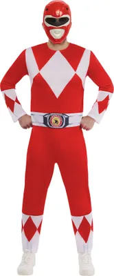 Produktbild von Mighty Morphin Power Rangers - Kostüm ‘” ’Roter Power Ranger“ - Herren/Damen Uni BN6206 (L) (Rot/Weiß)
