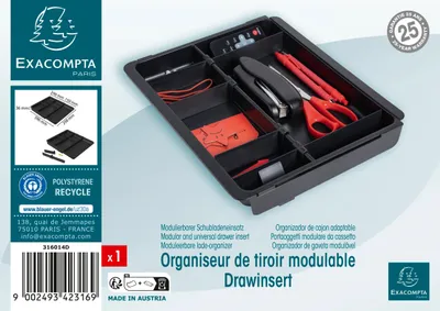 Produktbild von Exacompta 6x Schubladeneinsatz DRAWINSERT - Schwarz - 316014D