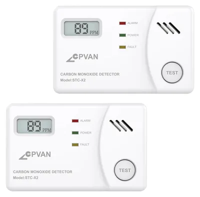 Obrázek produktu pro Detektory oxidu uhelnatého, životnost 10 let, alarm 85 dB, 2 kusy