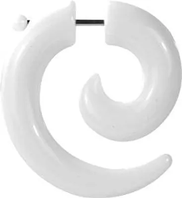 Produktbild von Fake Ohr Spirale Expander Acyl Weiss Dehnung - VSPU.WH.8mm