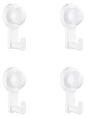 Immagine prodotto di INF Ganci a ventosa in acciaio inox 11x4x4cm per bagno cucina 4 pezzi Bianco