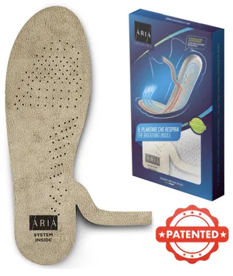 Produktbild von GRÖSSE 35-41.Patentierte Einlegesohlen mit AKTIVER BELÜFTUNG. Ideal gegen Blasen, Gerüche und Fußpilz beim Sport, beim Wandern und in Arbeitsschuhen.