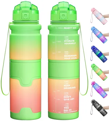 Produktbild von Sportflasche – BPA-freie Trinkflasche aus Tritan für Kinder und Erwachsene, 1 Liter / 500 ml