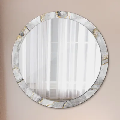 Produktbild von Spiegel - Mirror zum Wandspiegel Schlafzimmer – Schminkspiegel- weiß Marmor Gold- Ø100cm