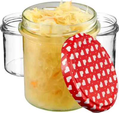Produktbild von KADAX Marmeladengläser 350ml, fi82 mm, Einmachgläser mit Schraubdeckel, Honiggläser, Einweckgläser