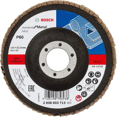 Produktbild von Fächerschleifscheibe X431 Standard for Metal, gerade, 115 mm, 60, Glasgewebe