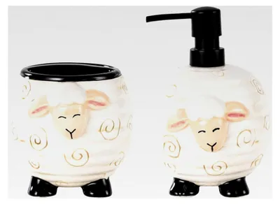 Produktbild von Badezimmerzubehör-Set – 2-teiliges Schafspender- und Organizer-Set für Seife oder Lotion | Heimküche, Familienspüle, Wohnungsgebrauch, Aufbewahrung