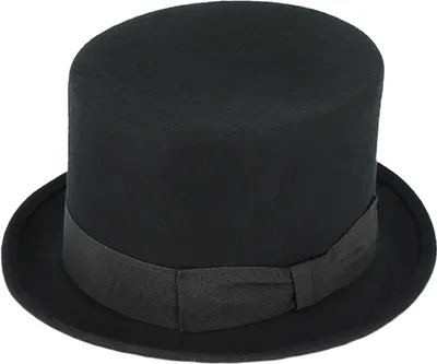 A black top hat on a white background.