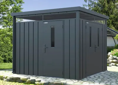 Produktbild von Seitentür Konsta für Systemhaus 7,5 m²/ 10 m² metallic schwarz