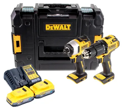 Immagine prodotto di DeWalt DCK 2062 E2T Combo pack a batteria 18 V DCD 709 Avvitatore a percussione + DCF 809 Avvitatore a percussione + 2x batteria Powerstack 1,7 Ah + caricabatteria + TSTAK