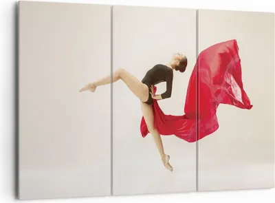 Produktbild von Bild auf Leinwand - Leinwandbild - 3 Teile - Ballerina Tanz Rot - 165x110cm - Wand Bild - Wanddeko - Wandbilder - Leinwanddruck - Bilder - Wanddekoration - Leinwand bilder - Wandbild - CE165x110-4437