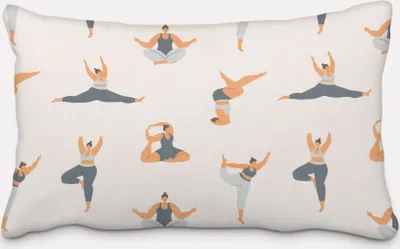 Produktbild von SCHÖNER LEBEN. Kissenhülle Body Positivity Yoga wollweiß blau Größe 60x80cm (HxB) 60x80cm (HxB) Größe