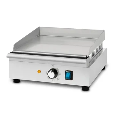 Image de VERTES Plaque à griller Plaque de cuisson Plancha Gril électrique 1400W en acier inoxydable Surface de cuisson lisse 32x26cm, Thermostat, Température 50-300°C
