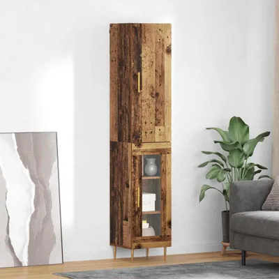 Zdjęcie produktu dla VidaXL Wysoka szafka, 2 sztuki, imitacja drewna, 34,5 x 34 x 180 cm, płyta wiórowa