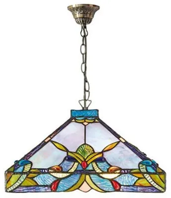 Obrázok produktu pre Zavesené svietidlo Casa Padrino Tiffany, farebné, priemer 36 cm, výška 92 cm – ručne vyrobené svietidlo zo skla a kovu