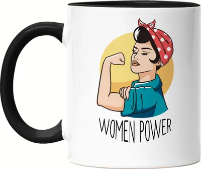 Produktbild von Tasse Schwarz Women Power Motiv Geschenk für Superheldinnen Frauenpower Frauentag Feminismus
