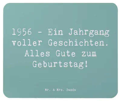 Produktbild von Mr. & Mrs. Panda Mouse Pad Spruch 1956 Geburtstag - Meeresbrise - Geschenk, Freunde, Mousepad, Feier, pc mausunterlage, handgefertigt, Liebe, Geburtstagsgeschenk, Alter