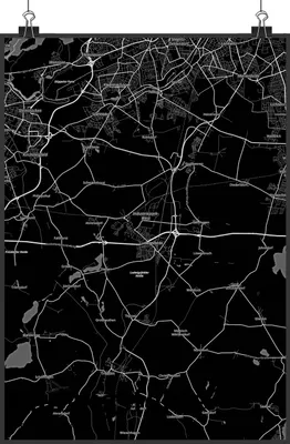 Produktbild von Mr. & Mrs. Panda Bild Ludwigsfelde DIN A3 - Geschenk, Wandbild, Stadt, wanddeko, drucke, Plakat, Dorf Karte Landkarte Map Stadtplan, Posterdruck
