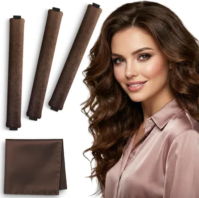Obrázok produktu pre Natáčky na vlasy, heatless, velúrová pena a satén, pre vlasy