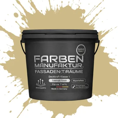 Produktbild von Farben Manufaktur Silikonharz-Fassadenfarbe – Olivgelb RAL 1020 – 10 L