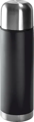 Produktbild von Thermoskanne / Isolierflasche – Edelstahl – 0.75 Liter – Doppelwandig – Heizen & Kühlen – Mattschwarz & Edelstahl